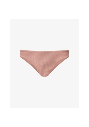 Womens Monday Seychelles Metallic Stretch-Rib Bikini Bottoms