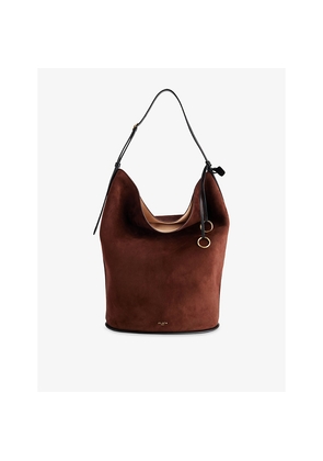 Womens Alaia Hip Large Suede Bucket Bag
