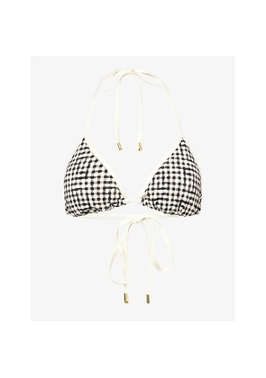 Womens Monday Palma Check Triangle Bikini Top