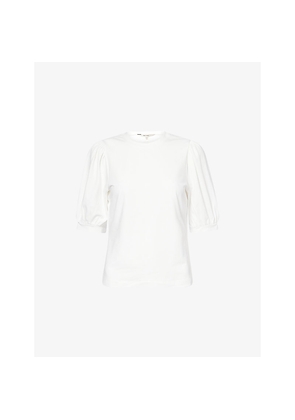 Womens Me And Em Puff-Sleeve Stretch-Cotton T-Shirt
