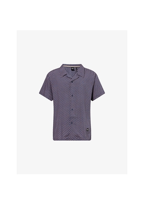 Mens Boss Graphic-Print Woven Beach Shirt