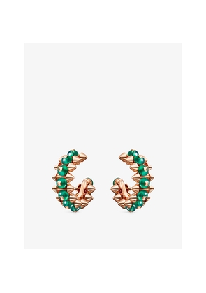 Clash De Cartier 18ct Rose-Gold and Green Agate Hoop Earrings