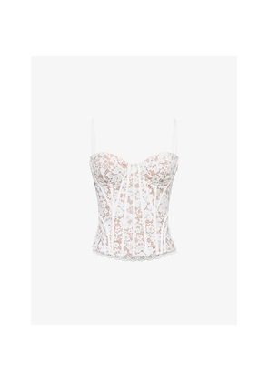 Womens House of CB Rania Floral Lace Corset Top