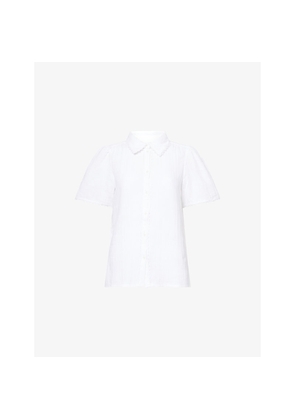 Womens Me And Em Puff-Sleeve Cheesecloth Cotton Blouse