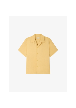 Mens Sandro Shark-Collar Relaxed-Fit Woven Shirt
