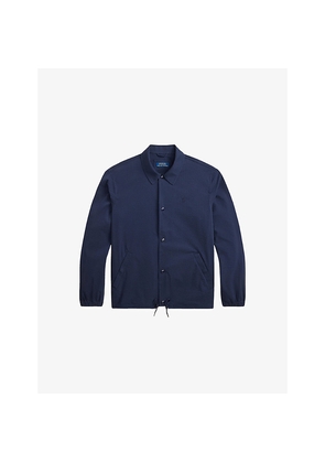 Mens Polo Ralph Lauren Logo-Embroidered Seersucker-Textured Stretch Cotton-Blend Jacket