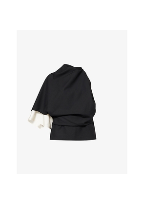 Womens Rohe Frames Draped Open-Back Wool-Blend Top