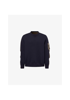 Mens Sacai Sponge Contrast Cotton-Blend Sweatshirt