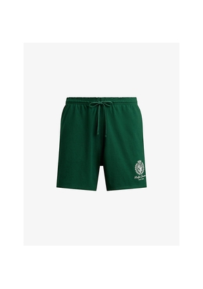 Mens Polo Ralph Lauren Crest-Print Drawstring-Waist Cotton Shorts
