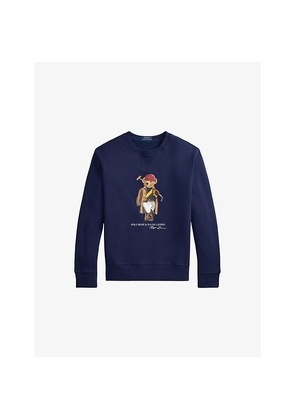 Mens Polo Ralph Lauren Crewneck Bear-Print Cotton-Jersey Sweatshirt