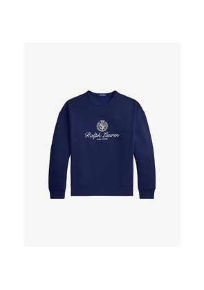 Mens Polo Ralph Lauren Crest-Print Relaxed-Fit Cotton-Blend Sweatshirt