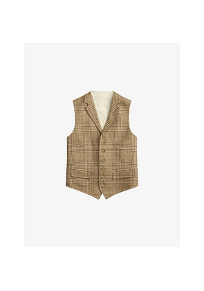 Mens Polo Ralph Lauren Summer Tweed Checked Linen, Silk and Wool Vest