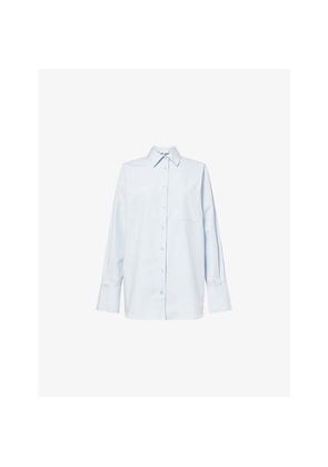 Womens Frame The Boy Long-Sleeves Cotton-Poplin Shirt