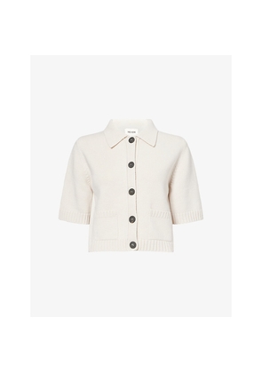 Womens Me And Em Short-Sleeve Knitted Merino-Wool and Cashmere Jacket