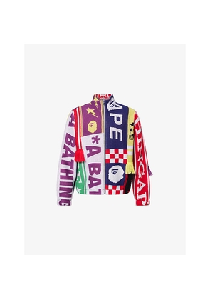 Mens A Bathing Ape Scarf Patter Knitted Track Jacket