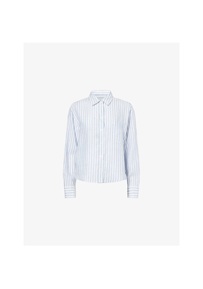 Womens Weekend Max Mara Striped Long-Sleeve Linen Shirt