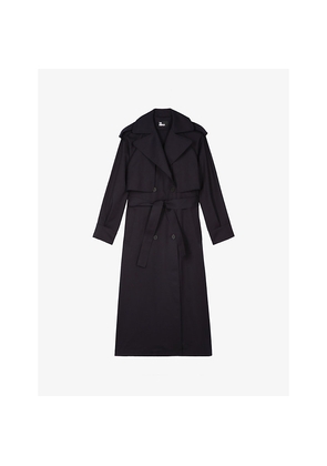 Womens The Kooples Tie-Waist Woven Trench Coat
