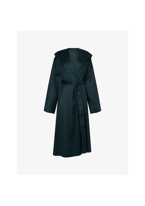Womens Alaia Hooded Wrap Cashmere Coat