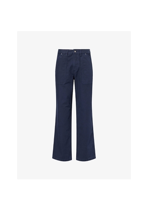 Mens Finisterre Basset Utility Wide-Leg Cotton Trousers