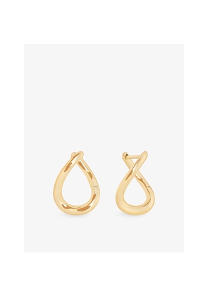 Womens Astrid & Miyu Molten 14ct Yellow-Gold Hoop Earrings