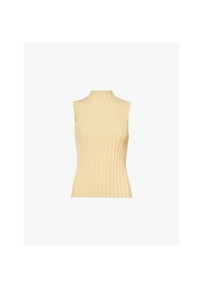 Womens Weekend Max Mara High-Neck Panel-Rib Stretch-Knit Top