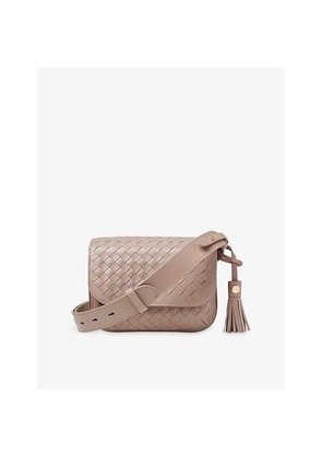 Womens Aspinal Of London Ella Woven Leather Cross-Body Bag
