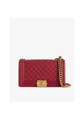 Womens Reselfridges Pre-Loved Chanel Old Medium Quilted Boy Flap Leather Shoulder Bag