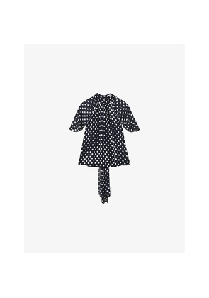Womens Reiss Alliana Polka-Dot Woven Blouse