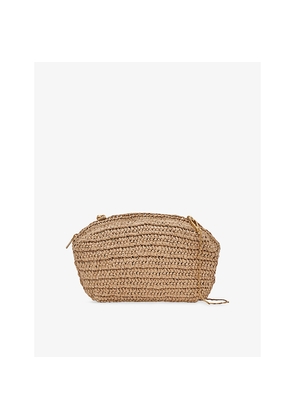 Womens Reiss Fern Raffia Clutch Bag
