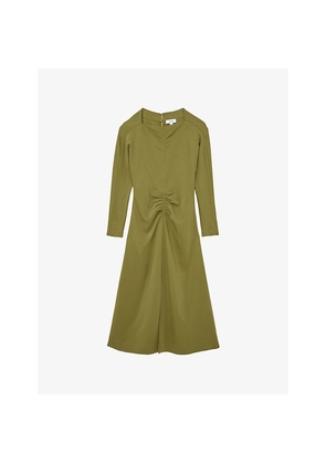 Womens Reiss Adriana Ruched Long-Sleeve Jersey Dress