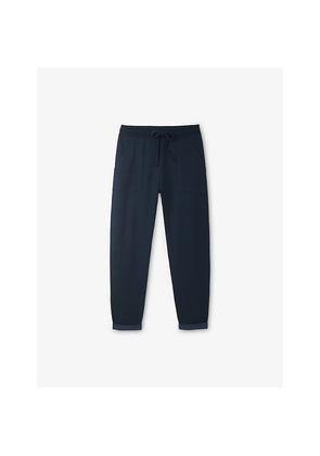 Womens The White Company Relaxed Tapered-Leg High-Rise Stretch-Woven Jogging Bottoms