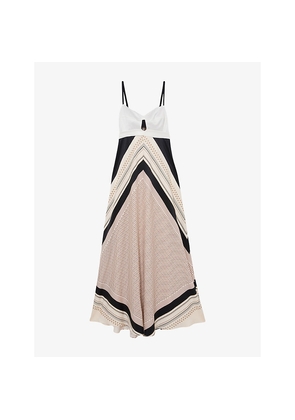 Womens Reiss Myra Scarf-Printed Woven Maxi Dress