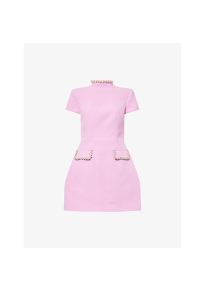 Womens Nadine Merabi Simone Embellished Crepe Mini Dress