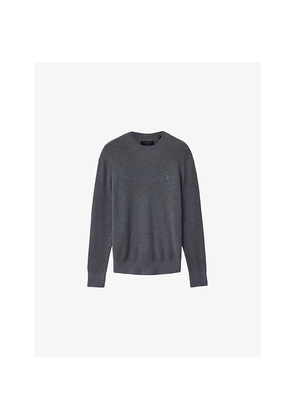 Mens Allsaints Aspen Logo-Embroidered Cotton and Wool-Blend Jumper