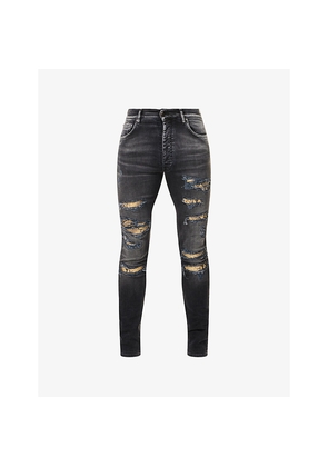 Mens Amiri Snake Thrasher Skinny Denim Jeans