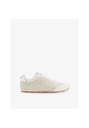 Womens Carvela Tivoli Jewel-Embellished Suede Trainers