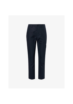 Mens Stone Island Badge Straight-Leg Cotton-Poplin Trousers
