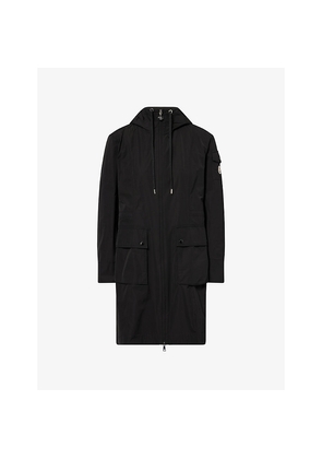 Womens Moncler Laerte Long Tech-Woven Parka
