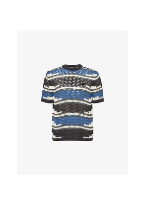 Mens Daily Paper Kente Striped Knitted Cotton Top