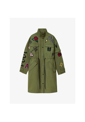 Womens Allsaints Ariaa Patch-Detail Cotton Parka Jacket