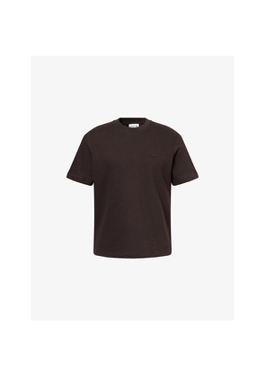 Mens Lacoste Slubby Logo-Patch Cotton T-Shirt