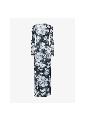 Womens Stella Mccartney Bunch Of Roses Long-Sleeve Mesh Midi Dress