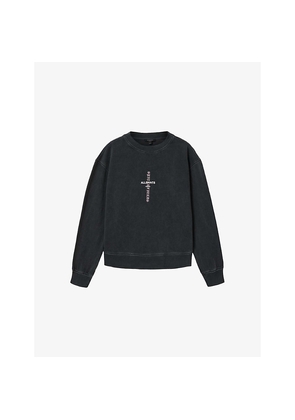 Womens Allsaints Knox Pippa Logo-Embroidered Relaxed-Fit Cotton Sweatshirt