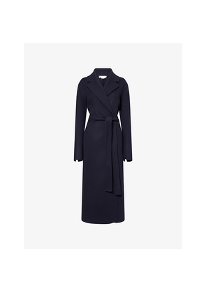 Womens Stella Mccartney Wrap Long Brushed Wool Coat