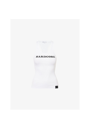 Womens Stella Mccartney Slogan Ribbed Cotton-Jersey Tank Top