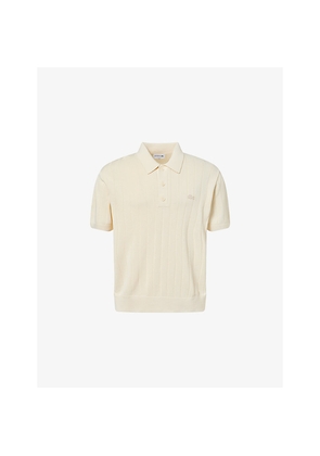Mens Lacoste Logo-Patch Textured-Pattern Knit Polo Shirt
