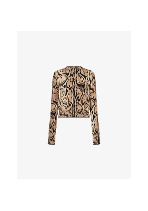 Womens Stella Mccartney Cloud Leopard-Print Knitted Top