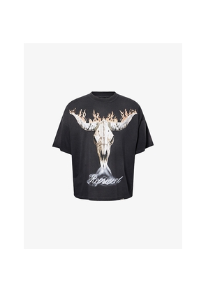 Mens Represent British Cowboys Graphic-Print Cotton-Blend T-Shirt