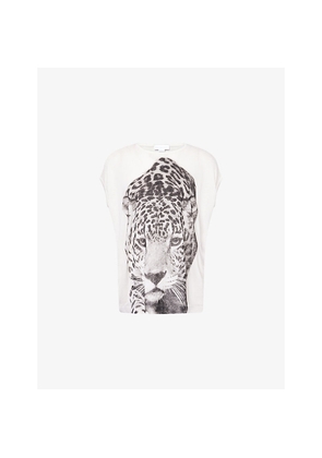Womens Stella Mccartney Cloud Leopard Woven T-Shirt