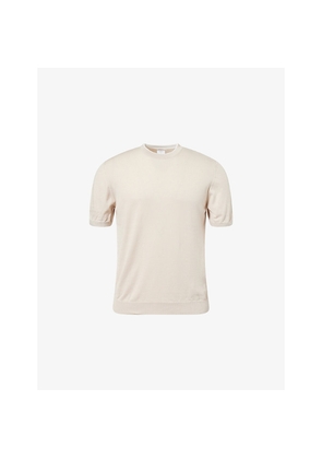 Mens Eleventy Sea Island Knitted Cotton T-Shirt